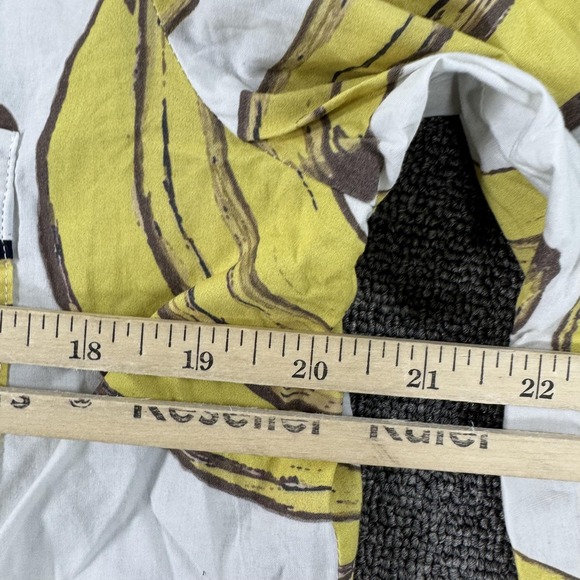 Katie Kime Pajama Shirt Womens Medium White Banana Print Piped Cotton Sleepwear - Picture 6 of 7